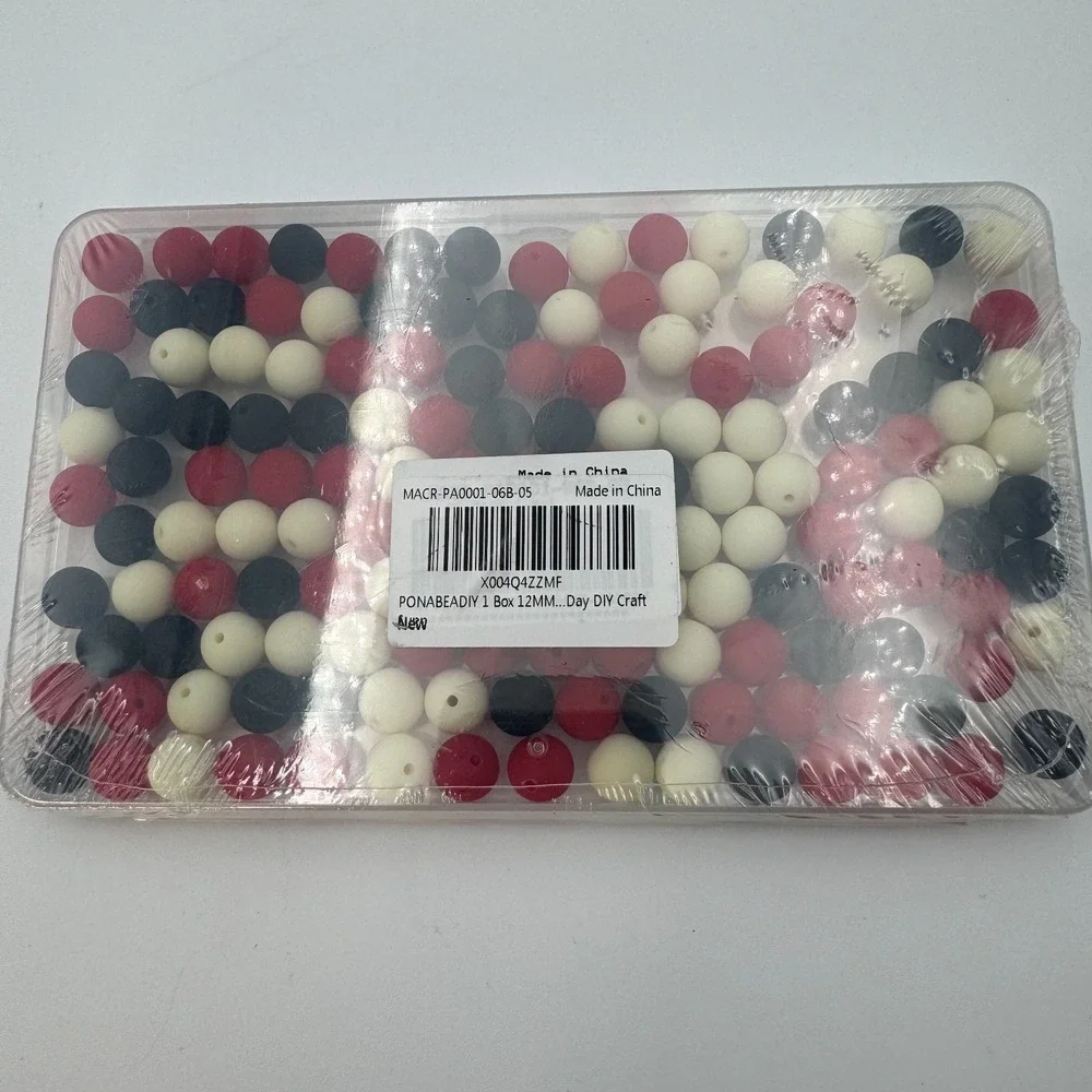 PONABEADIY 100PC Christmas Matte Resin Beads 12mm NIB Jewelry Craft